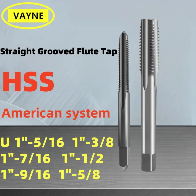 

1PCS HSS American Fine Straight Grooved Flute Tap U1-5/16" 1-3/8" 1-7/16" 1-1/2" 1-9/16" U1-5/8" Right Hand taps