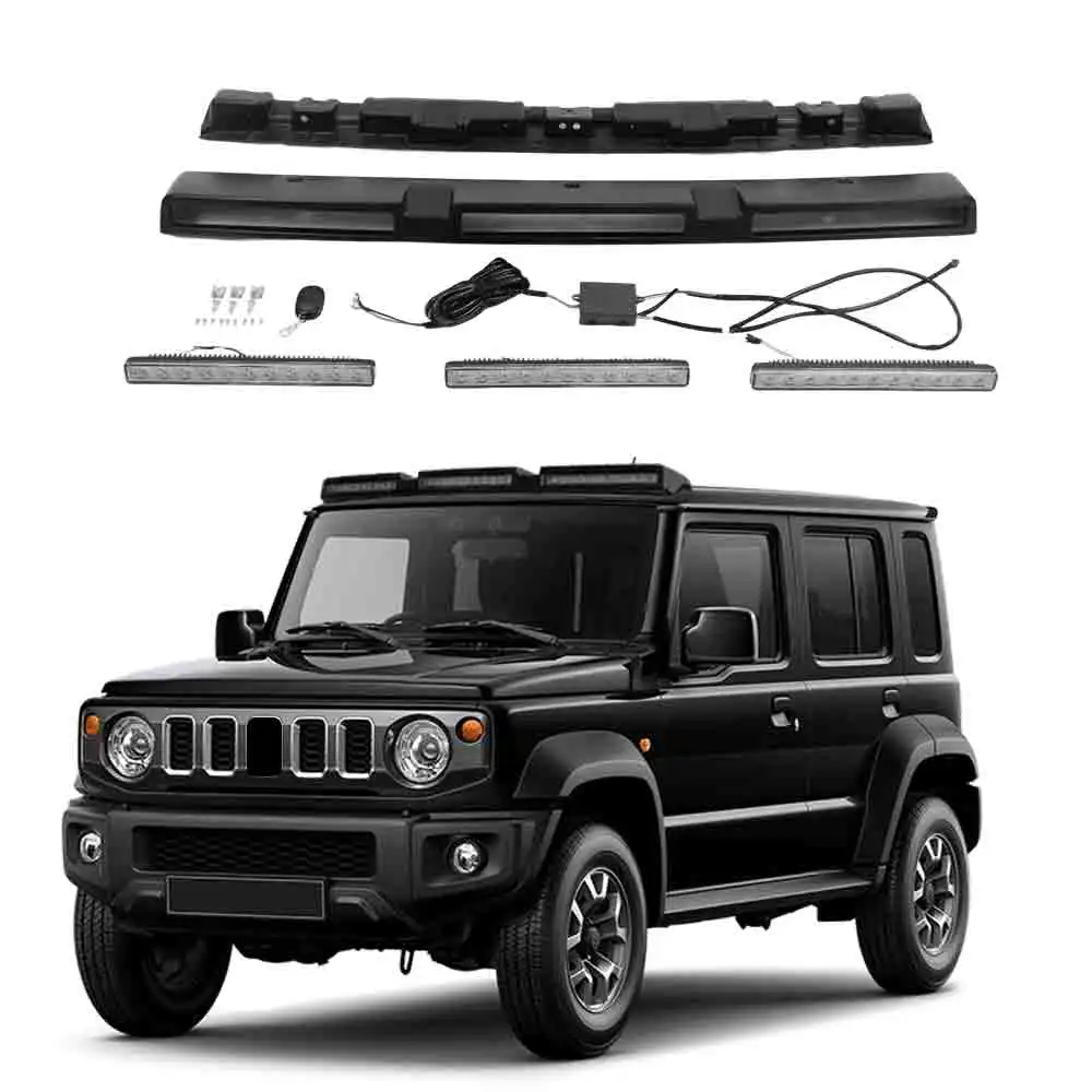 

Потолочный фонарь подходит для Suzuki JIMNY 2D 4D 2019-2024, модель лампы на крыше, светодиодная лампа, верхняя световая панель со светодиодной подсветкой DRL (глянцевый черный)