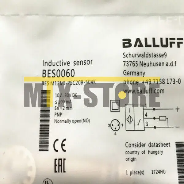 

1pcs Brand New Ones BESM12MI-PSC20B-S04G BALLUFF BES M12MI-PSC20B-S04G