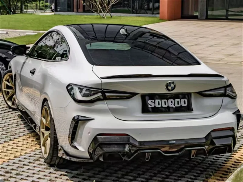 สําหรับ BMW G22 425i 430i 2020 2021 2022 2023 2024 ReaI คาร์บอนไฟเบอร์กันชนด้านหลัง Baojiao สปอยเลอร์ชุด