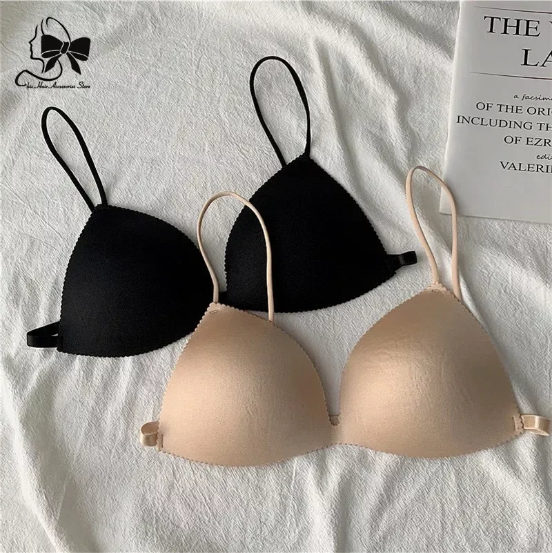 2024 New Thin Shoulder Strap Girls Backless Bra Push Up Bra One Piece Bra Seamless Underwear Women Ultra-thin Underwear