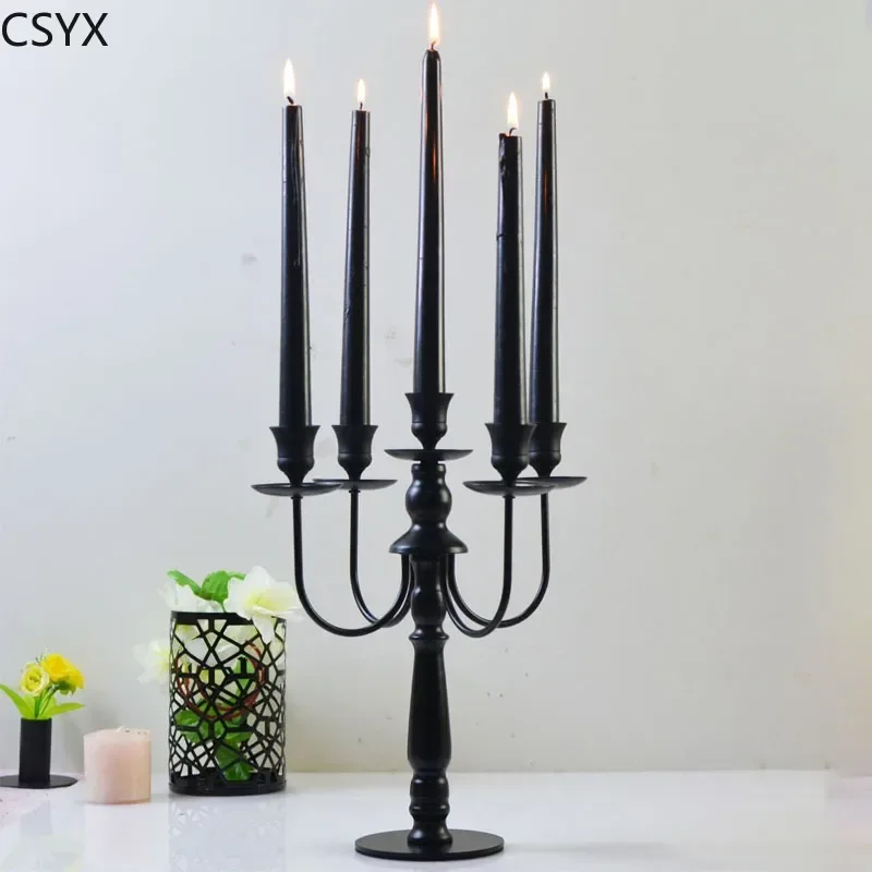 Metal Candle Holders Room Nordic Black Modern Centre Candle Holder Candelabros Para Velas House Decorations