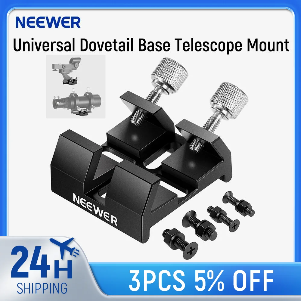 NEEWER Universal Dovetail Base Telescope Mount for Finder Scope Laser Pointer, Dovetail Clamp with Two Thumbscrews, M5/M4 Screws