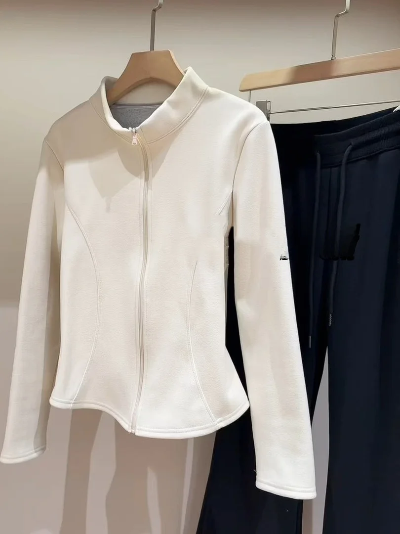 

Faionable Versatile Thiened Hoodie Jaet Women's plus Size Slimming Casual Inner Wear Open Cardigan Autumn Winter Street...