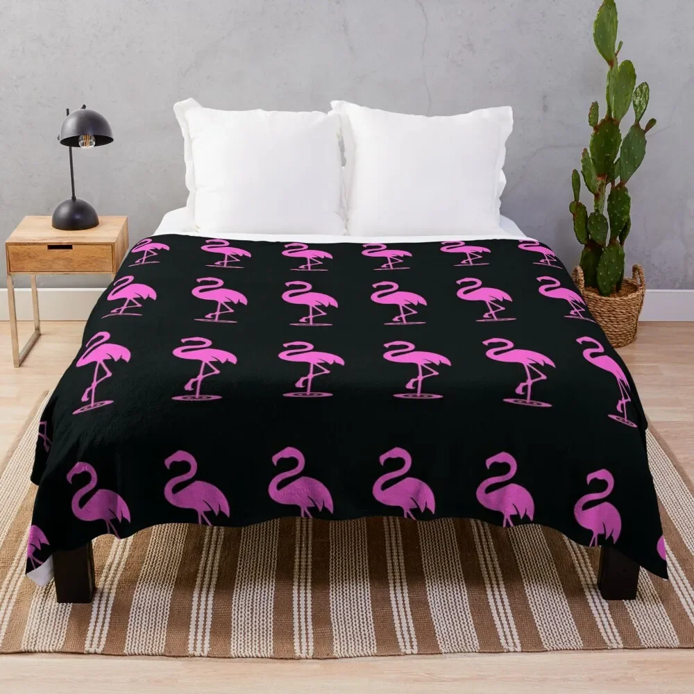 

Pink Flamingo Outfit Pattern Throw Blanket Thin Furrys Furry Bed linens Blankets