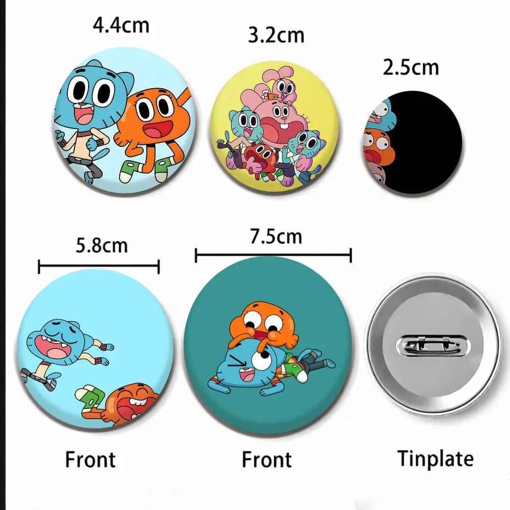 The Amazing World of GumballS 25mm 32mm 44mm 58mm 75mm Brooches Badges Pins for Accessories