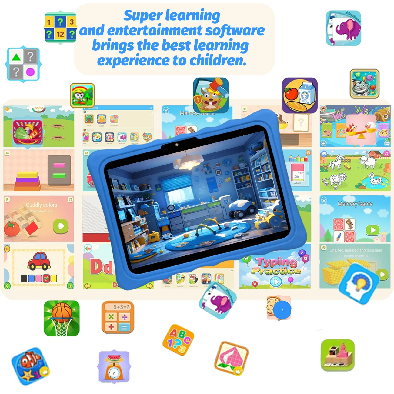 Más vendido 10. Tabletas para niños de 1 pulgada, sistemas Android, admite funciones Wifi y cámaras duales, funciones de control de padres, permitiendo tabletas para niños para clases en línea seguras, software de aprendizaje múltiple preinstalado, máquinas educativas y entretenimiento, elija dos colores, sin enchufe de configuración