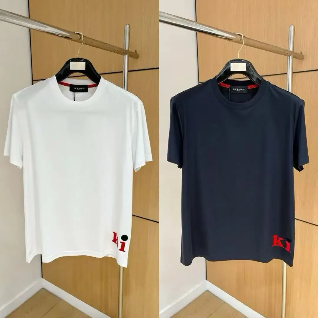 

Kiton spring and summer new letter print old money wind round neck short sleeve fashion casual T-shirt