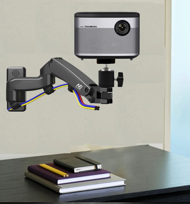 DL-F15PR universal projector wall mount gas spring Full Motion 3-12kg mini projector mount small projector holder with 6mm screw