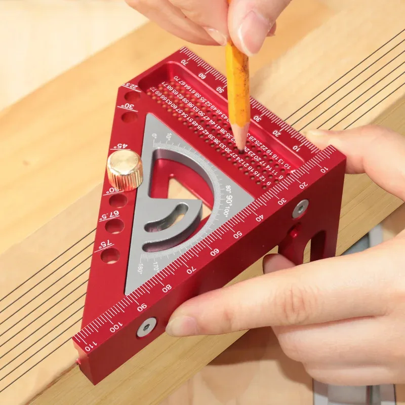 2 In1 ترقية مجموعة النجارة مع مربع وصغير مثلث زاوية تحديد المواقع دبوس متعدد زاوية المنقلة مثلث حاكم #4