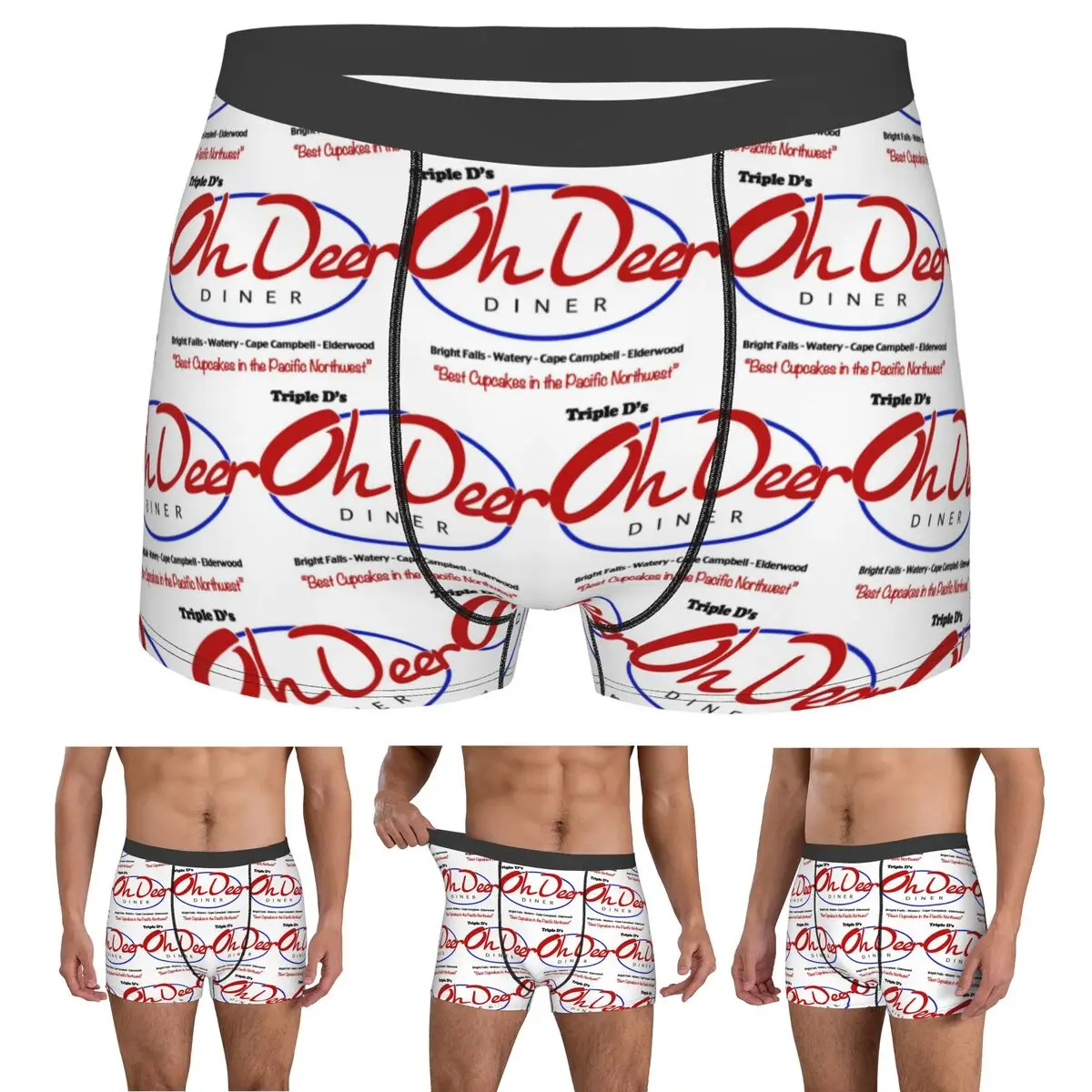 Boxer Underpants Shorts Triple D_s Oh Deer Diner Panties Men Soft Underwear for Homme Man Boyfriend Gifts