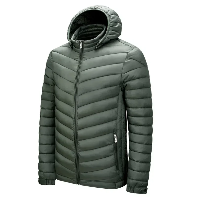Lightweight Padded Hooded Jacket for Men Long Style Baseball Collar down Jacket Youth Fashion Other Fillings