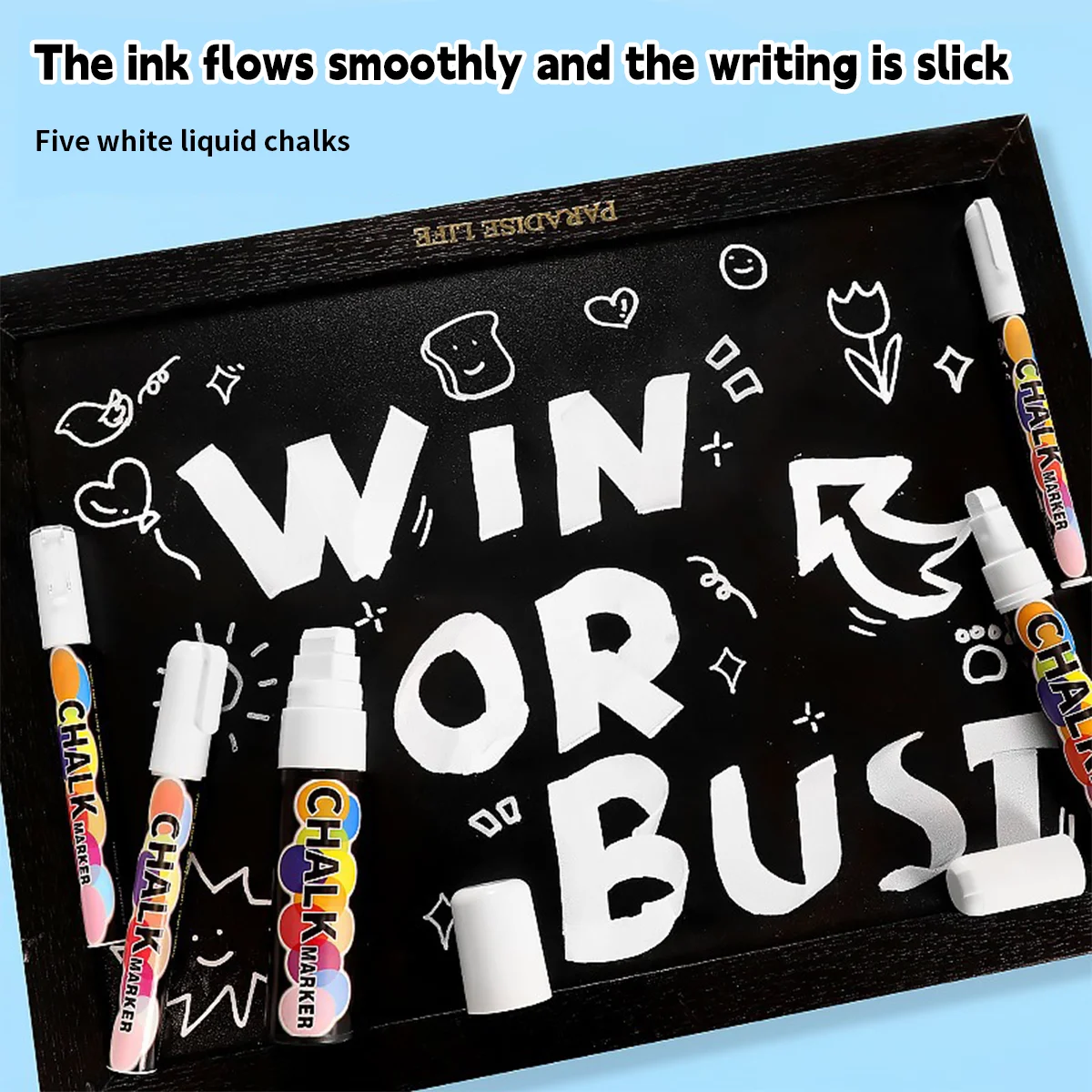White Liquid Chalk Graffiti Erasable Advertising Fluorescent Board Pen Water-soluble Dust-free and Dirty Hands Chalkboard Pen image 2