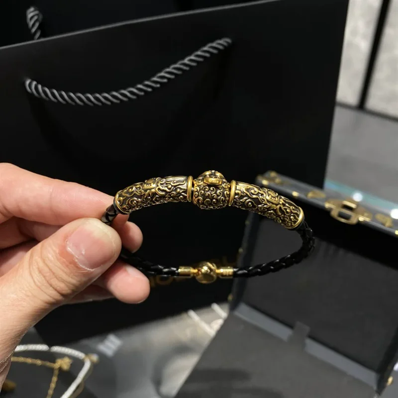 

Винтажный браслет из бисера Pi Yao Tao Tie Lucky Charm для мужчин, духовная защита богатства, регулируемая веревка, значимая идея ювелирных изделий