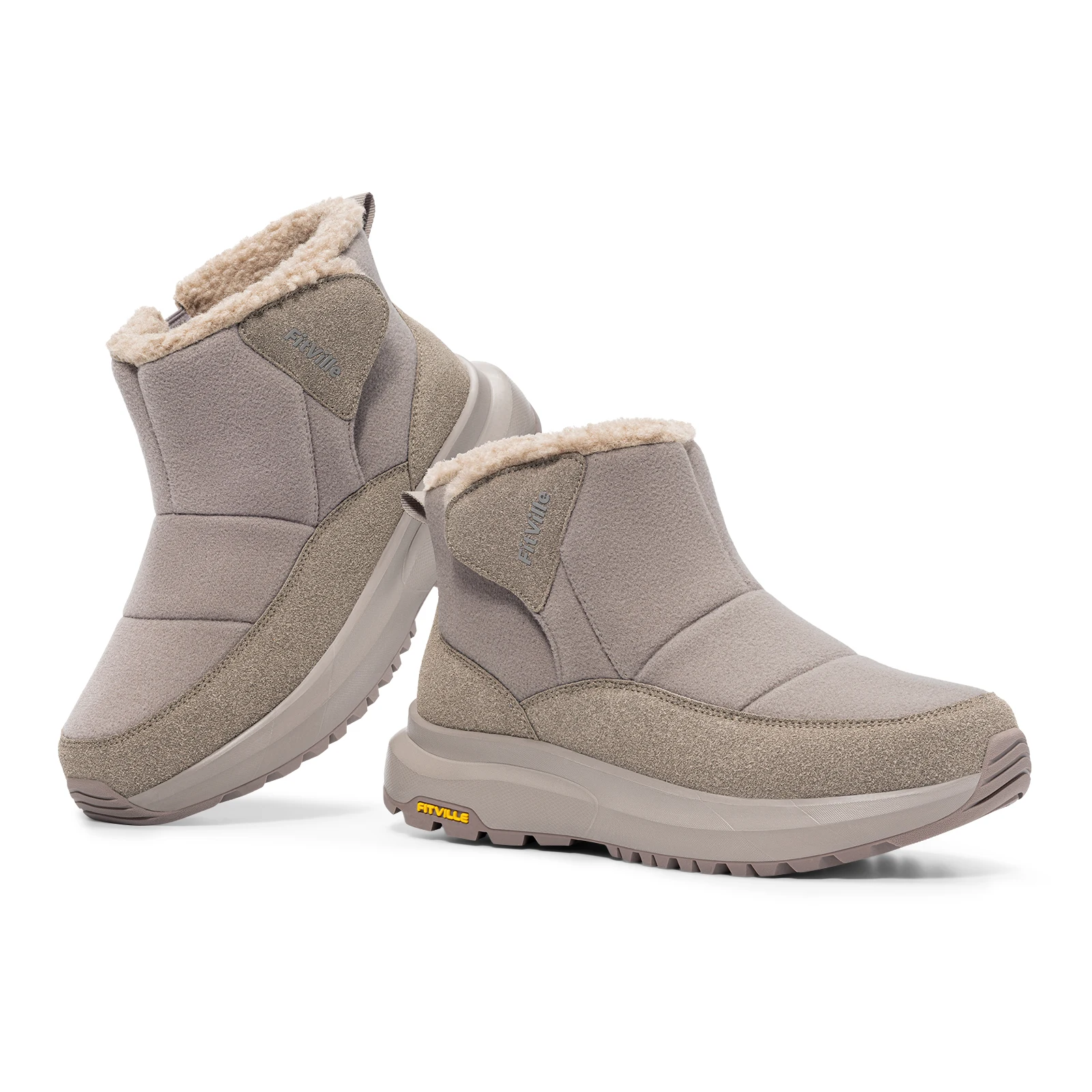 FitVille Damen-Schneestiefel mit extra breiter Zehenpartie, wasserabweisende, pelzgefütterte, warme Diabetiker-Schuhe zur Schmerzlinderung. – Detail 22