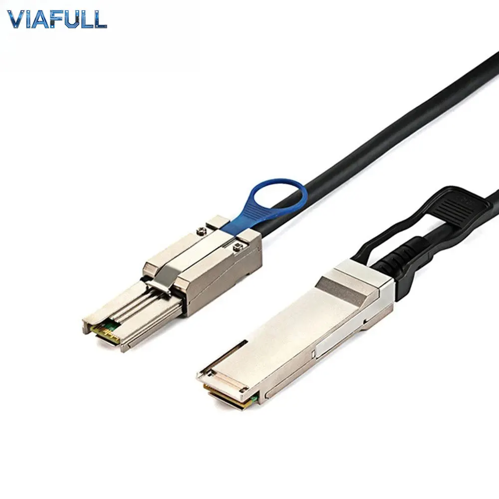 QSFP 40G SFF-8436 to Mini SAS HD SFF-8088 Cable, 12Gbps SAS 28AWG Copper NetApp DS4243 DS4246 Compatible Adapter 0.5M 1M 2M 3M