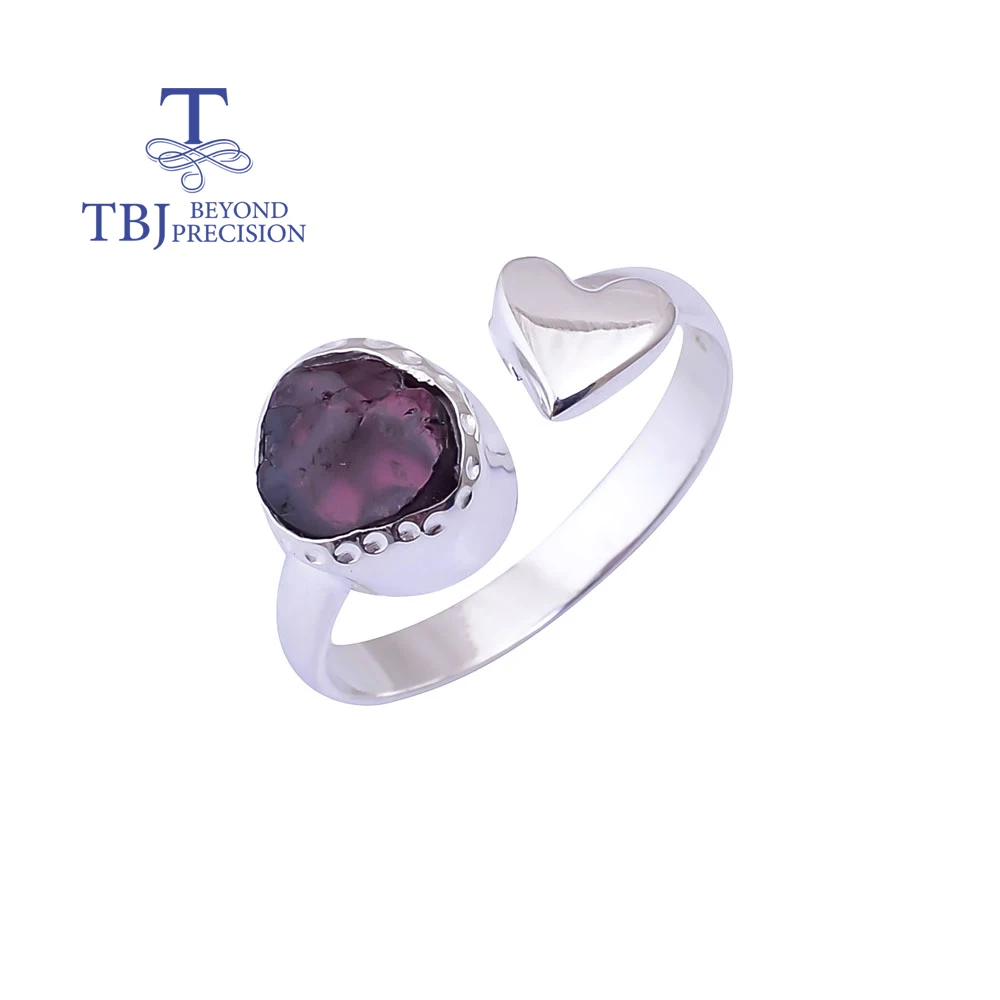 2.9CT Rough rhodolite gemstone Handcrafted Ring,Designed simple daily jewelry for women