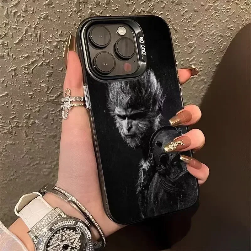 Black Myth Wukong Game Sun Wukong Figure Phone Case for IPhone 15Pro Max Plus Hard Case Christmas Gift Customized Other Models