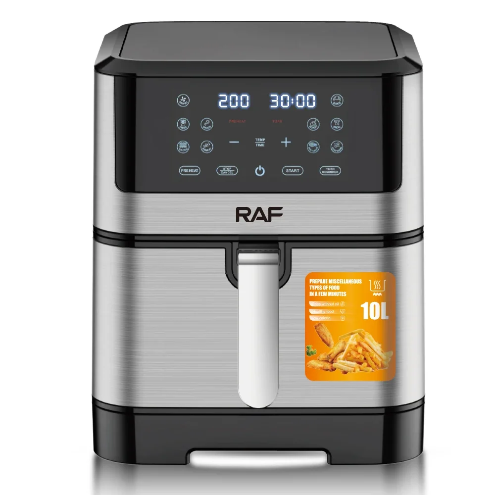 Premium Brand RAF New Digital 10L stainless Steel oil Free Electric deep fryer Smart rapid Air Fryer