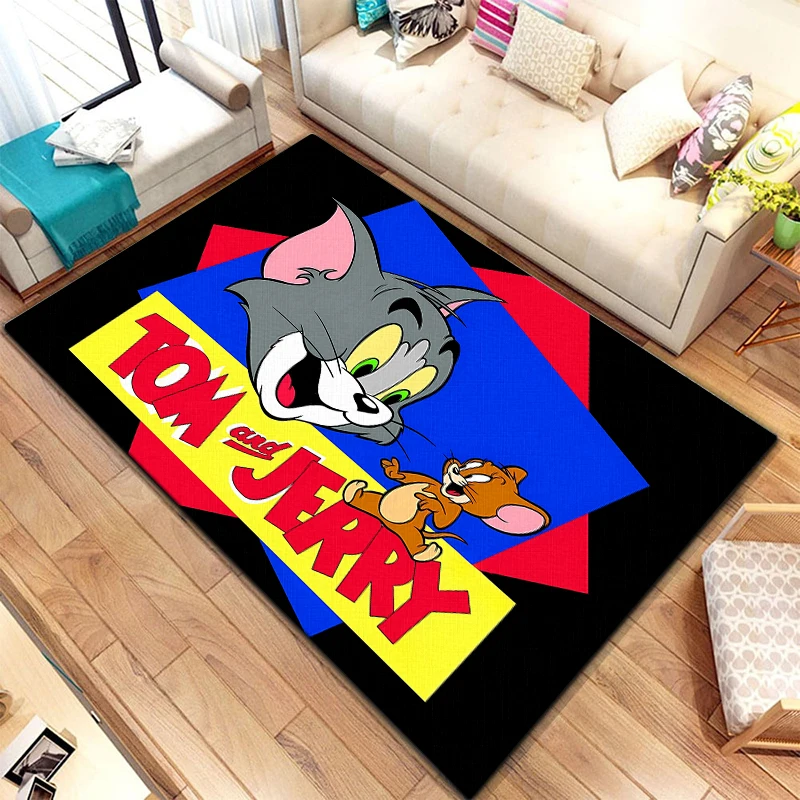 Tom and Jerry Miniso Cartoon HD Printed Carpet for children,Living room Bedroom floor mat Kitchen mat Children\'s Bedroom Mat