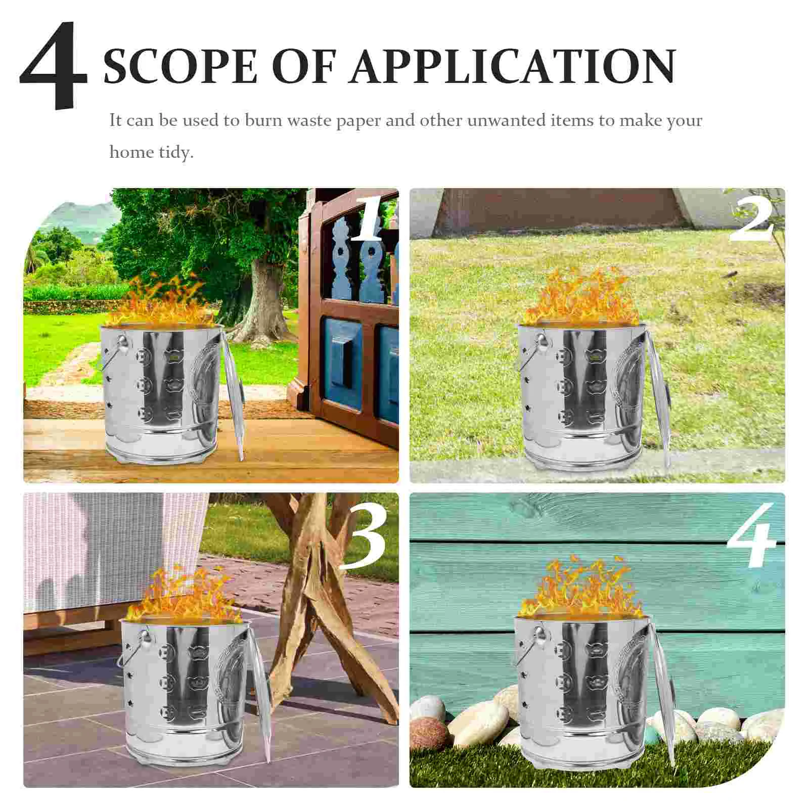 Incinerator Outdoor Fire Pit Garden Furnace Burn Money Burning Paper Bucket Can Barrel