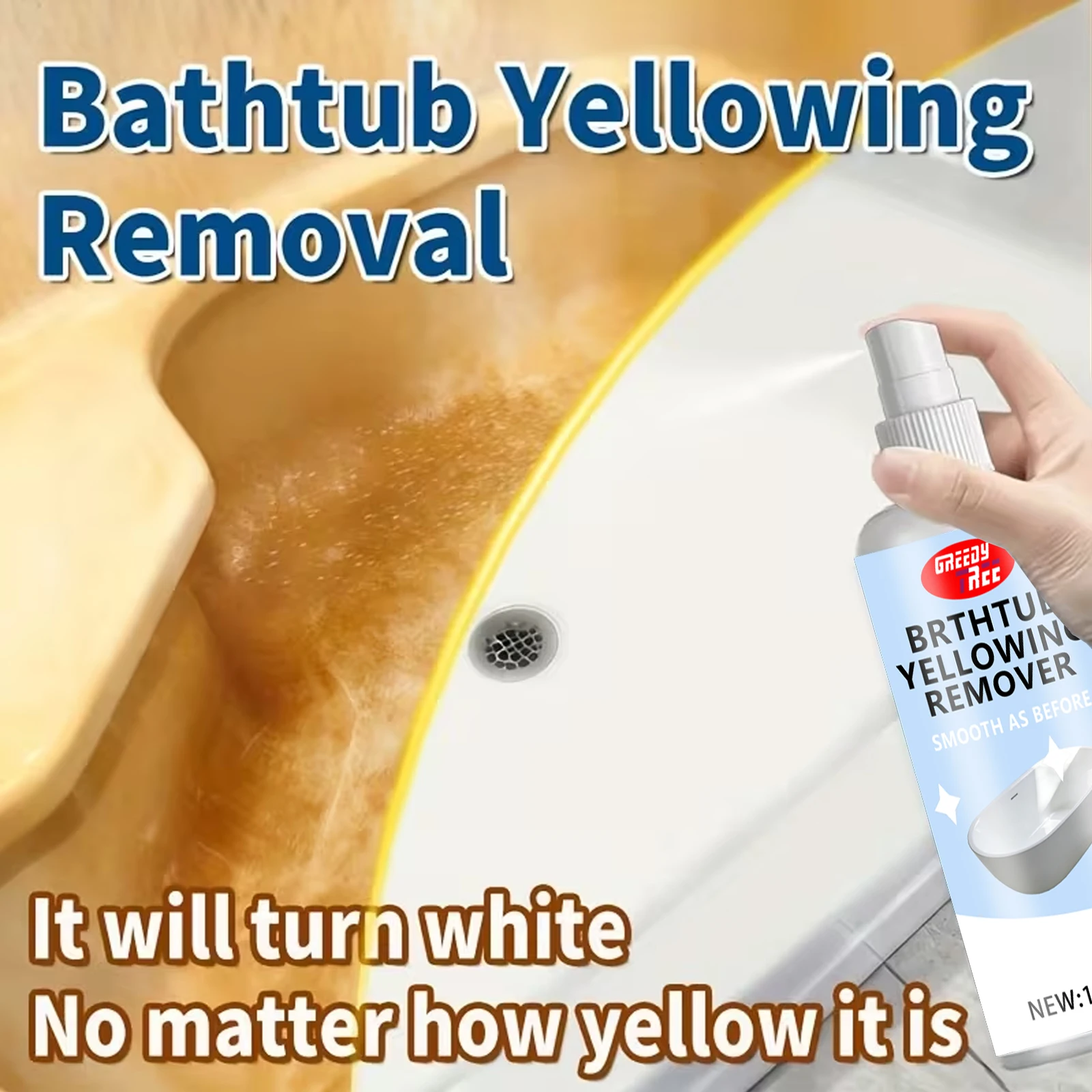 

Быстродействующая жидкость для удаления желтизны - мгновенная формула для ремонта акрила и пластика, подходит для акриловых ванн, автомобильных деталей