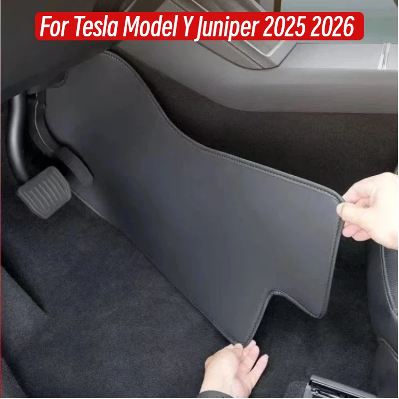 

For Tesla Model Y Juniper 2025 2026 Center Console Two Side Panel Anti Kick Pads Protector PU Leather Foot Cover Mat Accessories