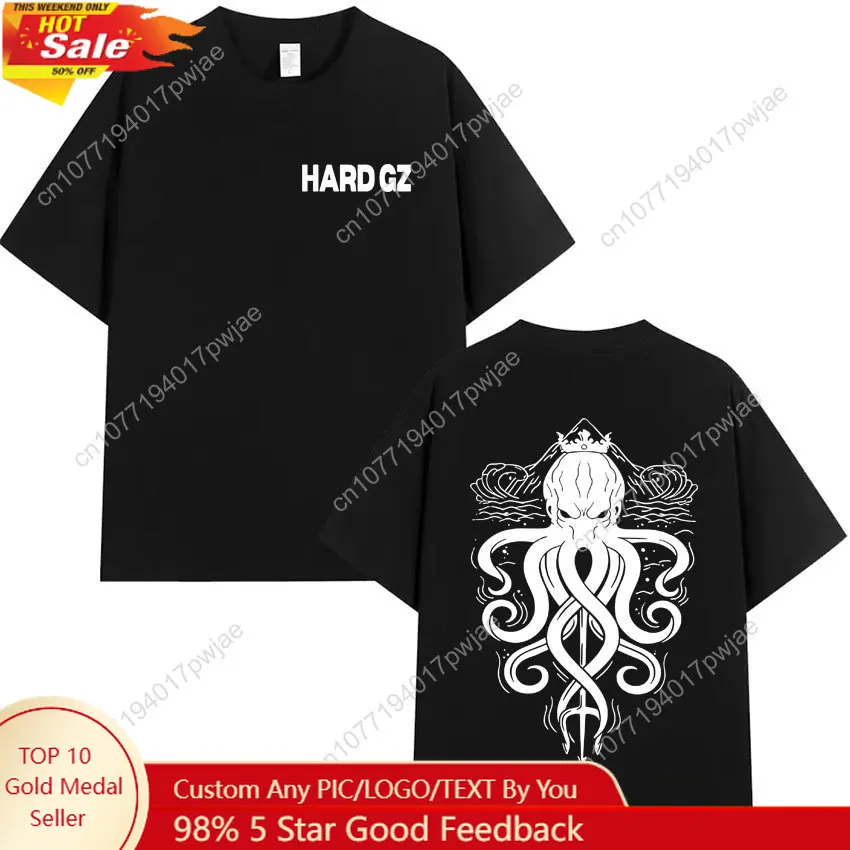 HARD GZ Cartoon Manga 2025 Merch Tee Shirt Heren Hip Hop Hoge Kwaliteit Korte Mouw T-shirts Tij Oversized T-shirt Top streetwear