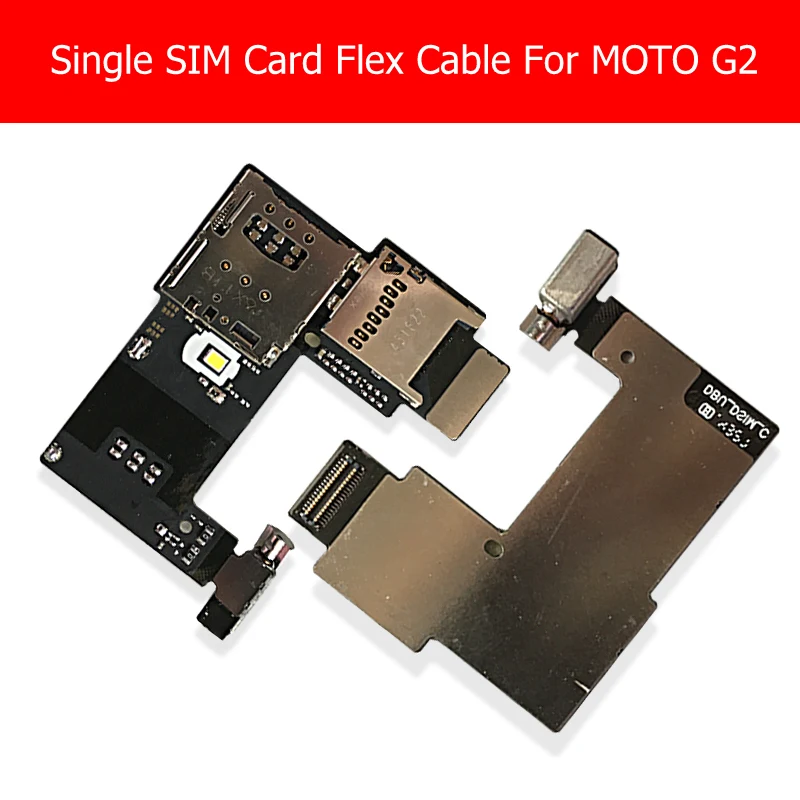 Cabo flexível para leitor de cartão Sim duplo e único para Motorola MOTO G2 G + 1 2014 (Gen 2) XT1063 xt1068 Substituição flexível de cartão de memória