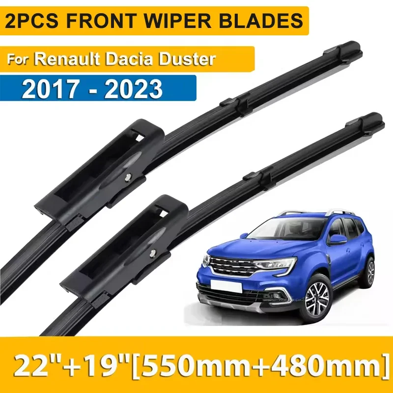 

Wiper LHD Front Wiper Blades For Renault Dacia Duster MK2 2017 - 2023 Windshield Windscreen Window Rain Brushes 22"+19"