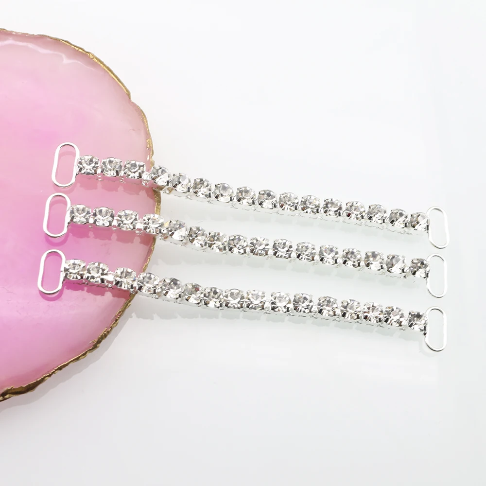 New 10 piece 12 * 100mm 1 Row Reinforced Rhinestone Decorative Chain Bikini Connector Swimsuit Chain Clothing Decoration Accesso