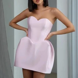 2025 New Women Clothing Strapless Banquet Dress Fashion Off Shoulder High Waist Short Dress Elegant Temperament Slim Party Dress