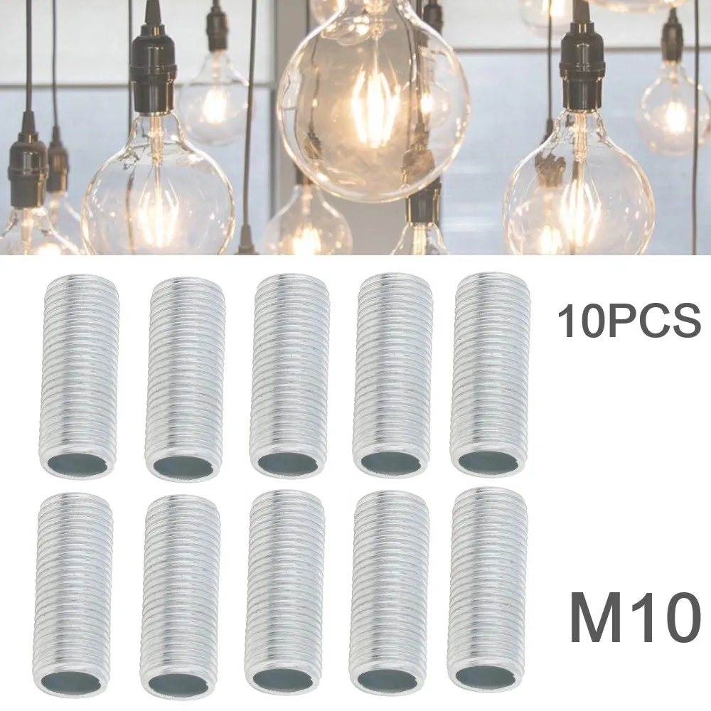 

10pcs Lamp Tooth Tube Metal M10 Hollow Threaded Tube Galvanized Led Lamp Head Link Fixed Base Support Rod Lighting Accessory