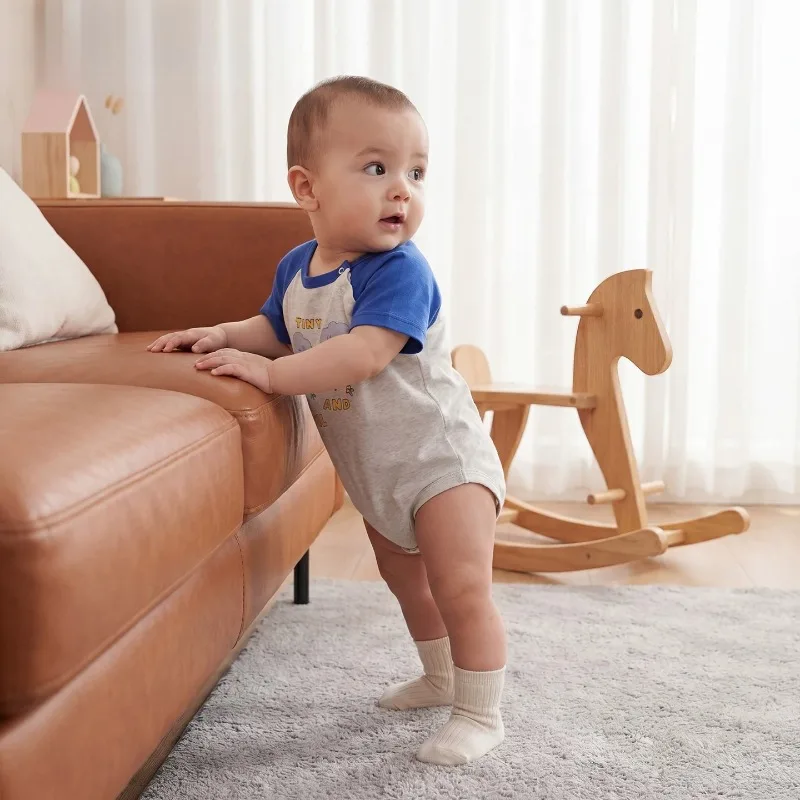 Baby Color Block Romper Short Sleeve Cartoon Print Cotton Summer Jumpsuit Newborn Triangle Bodysuit Infant Breathable 2026