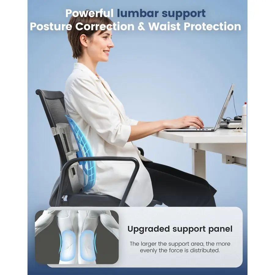 Almohada de apoyo lumbar para silla de oficina, almohada ergonómica de apoyo para la espalda con altura ajustable, mejora la postura, cojín para la espalda con