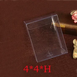 50/100pcs 4x4xH Plastic Box Storage PVC Box Clear Boxes For Gift Boxes Wedding/Tool/Food/Jewelry Packaging Display DIY
