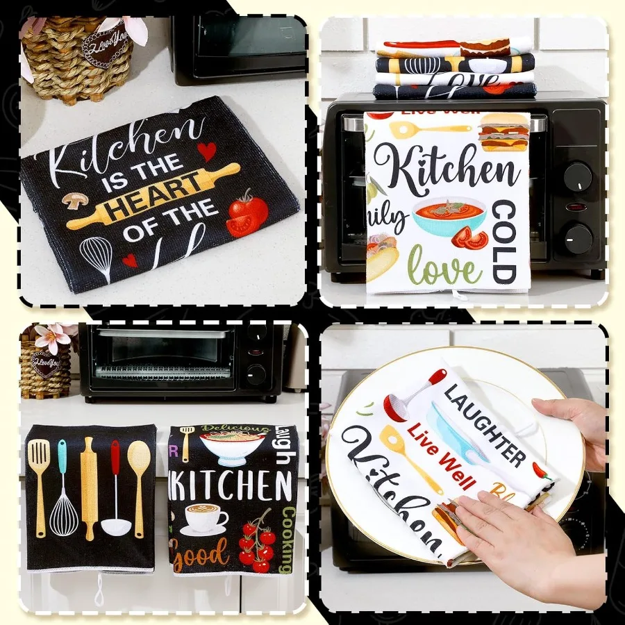 6 قطعة يقتبس مضحكة مناشف المطبخ يقتبس مناشف الأطباق المسيحية مزرعة خمر ملابس اليد الخبز أمي هدايا لمحبي الطبخ