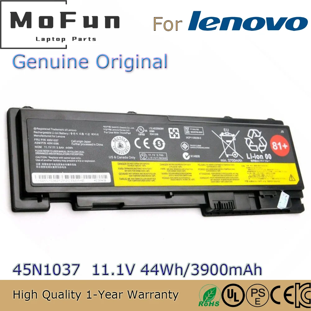 

Brand New Original 81+ 45N1037 11.1V 44Wh Laptop Battery for Lenovo ThinkPad T420s T420si T430s 45N1036