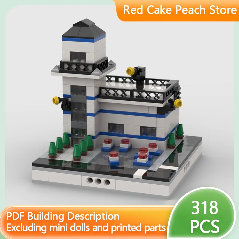 

Модель городской улицы MOC: конструктор из мини-блоков — модульная полицейская станция. Технологичные игрушки для детей, подарки на праздники, набор для сборки.