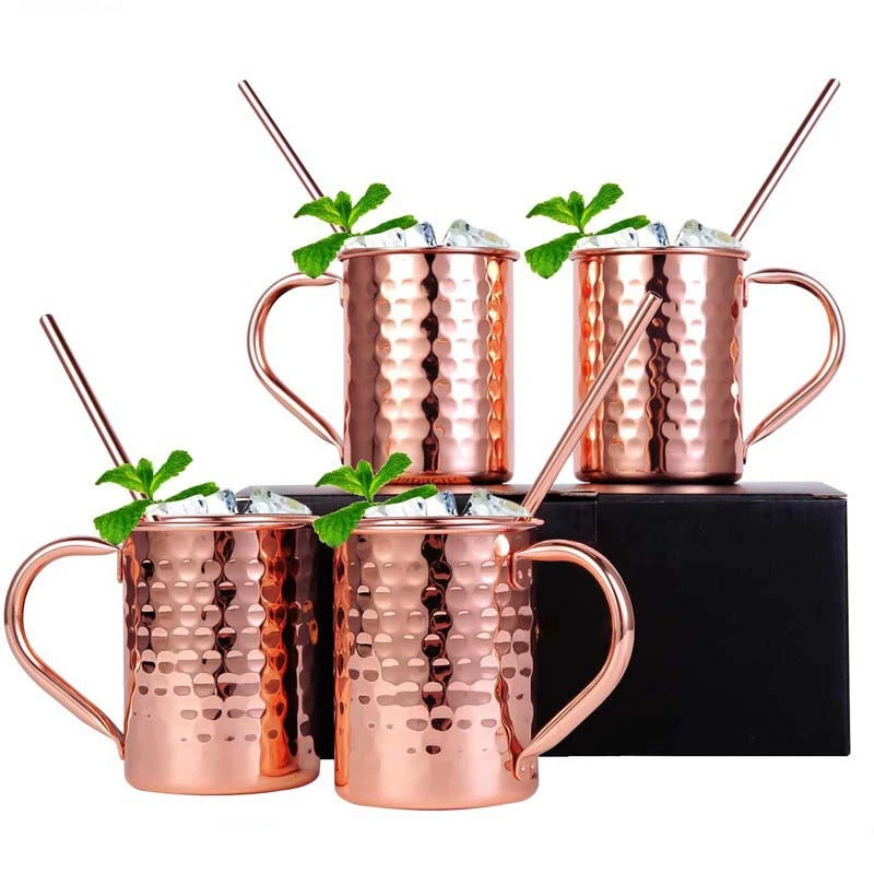 400 مللي كوب نبيذ كوكتيل موسكو البغل القدح الفولاذ المقاوم للصدأ مطروق النحاس مطلي كوب للبيرة فنجان القهوة بار درينكوير تيكي #2