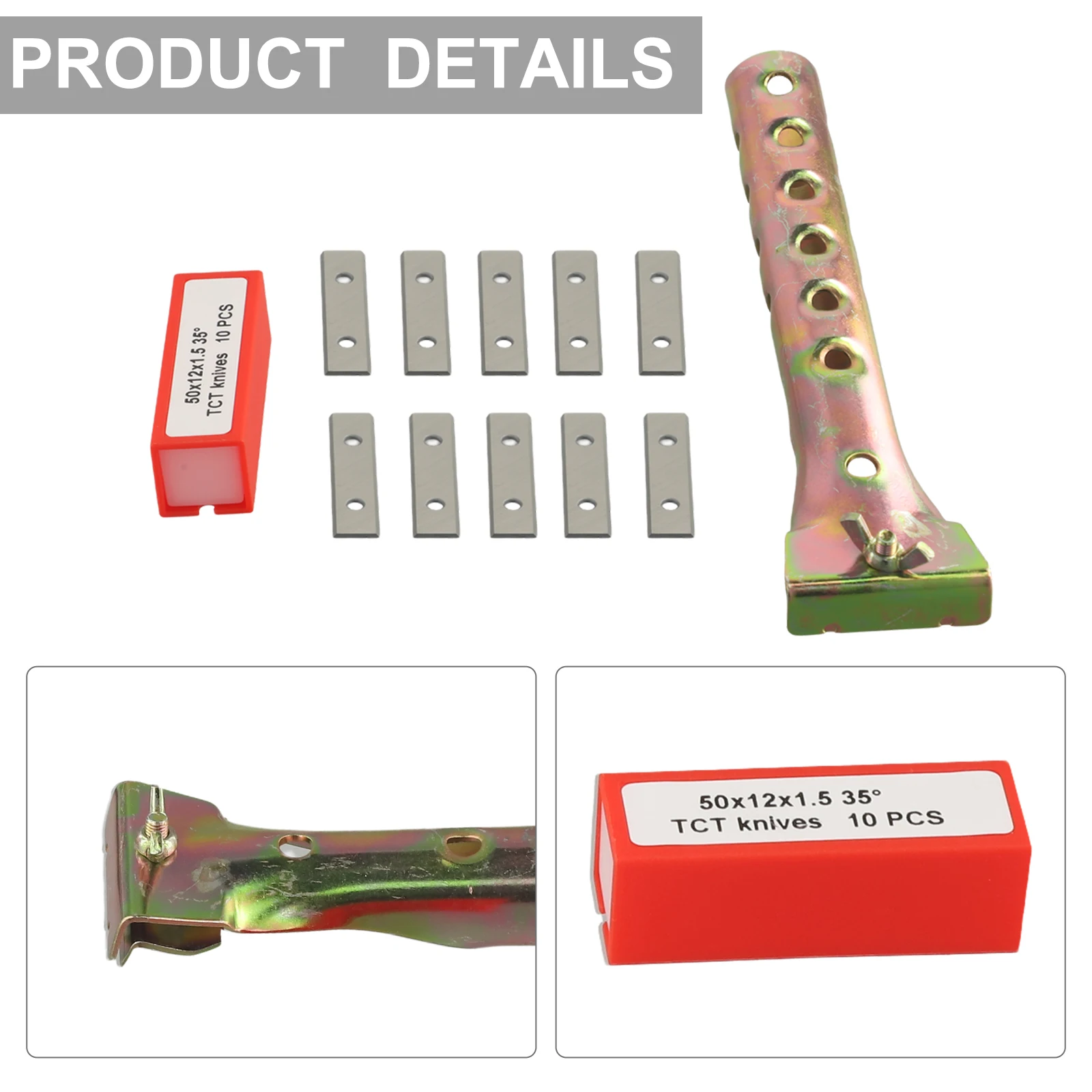 Carbide Insert for General Purpose Scraping Tools 50x12x1.5mm 35 Degree Cutting Edge Fits 50mm and 60mm Handles