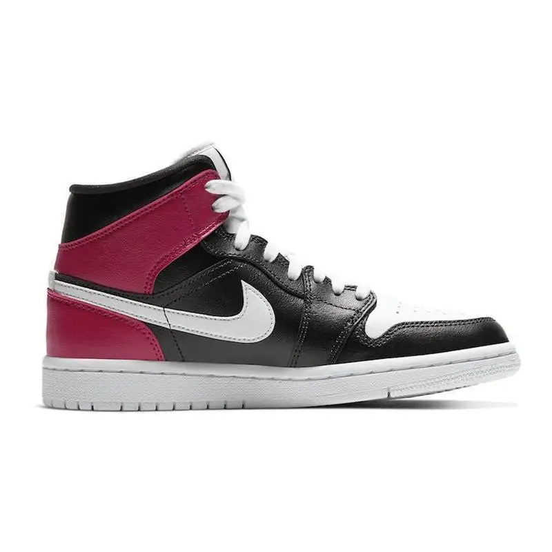 Nike Jordan 1 Mid Black Noble Red Women's Sneakers shoes BQ6472-016