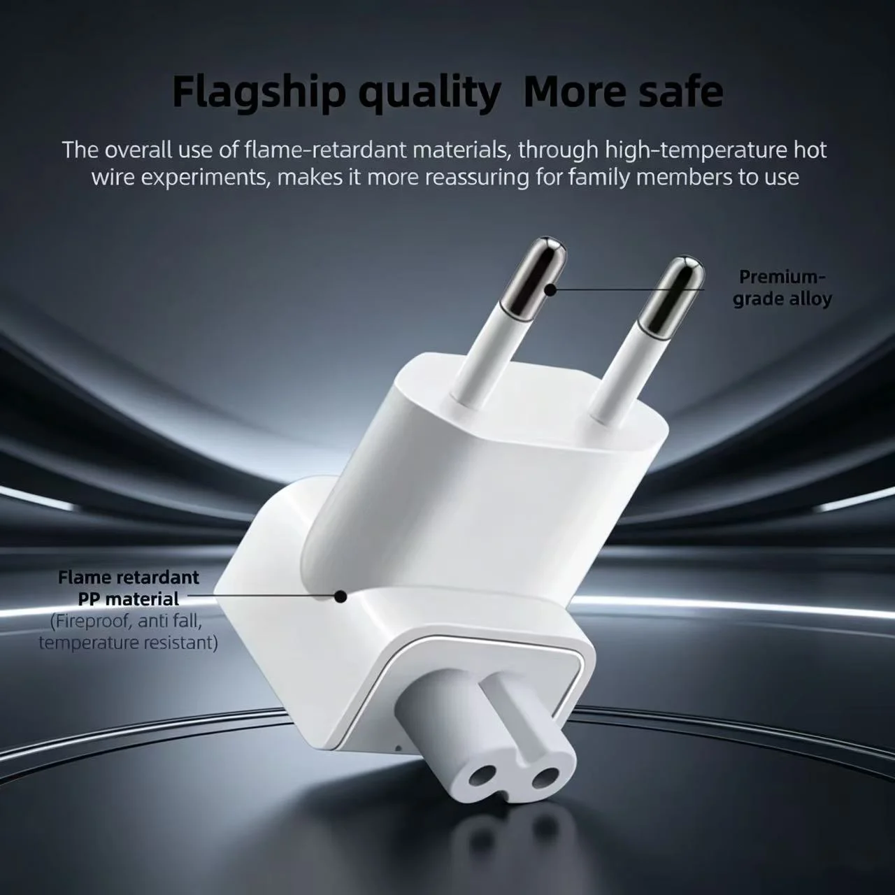 World Travel Plug Set – Interchangeable Adapters for EU, US, UK, AU, Compatible with Apple MacBook Pro/Air Chargers