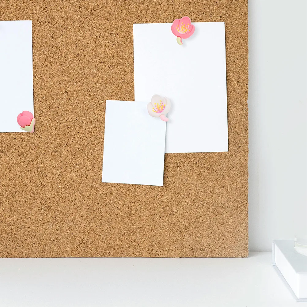 30 pçs flor de cerejeira alfinetes decorativos resina polegar tachas bonito rosa flor alfinetes para quadro de avisos foto parede escritório casa