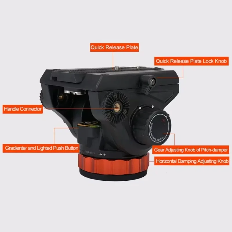 New Design Professional Video Fluid Tripod Ball Head Q7 Plus for nikon Dslr  Tripod factory