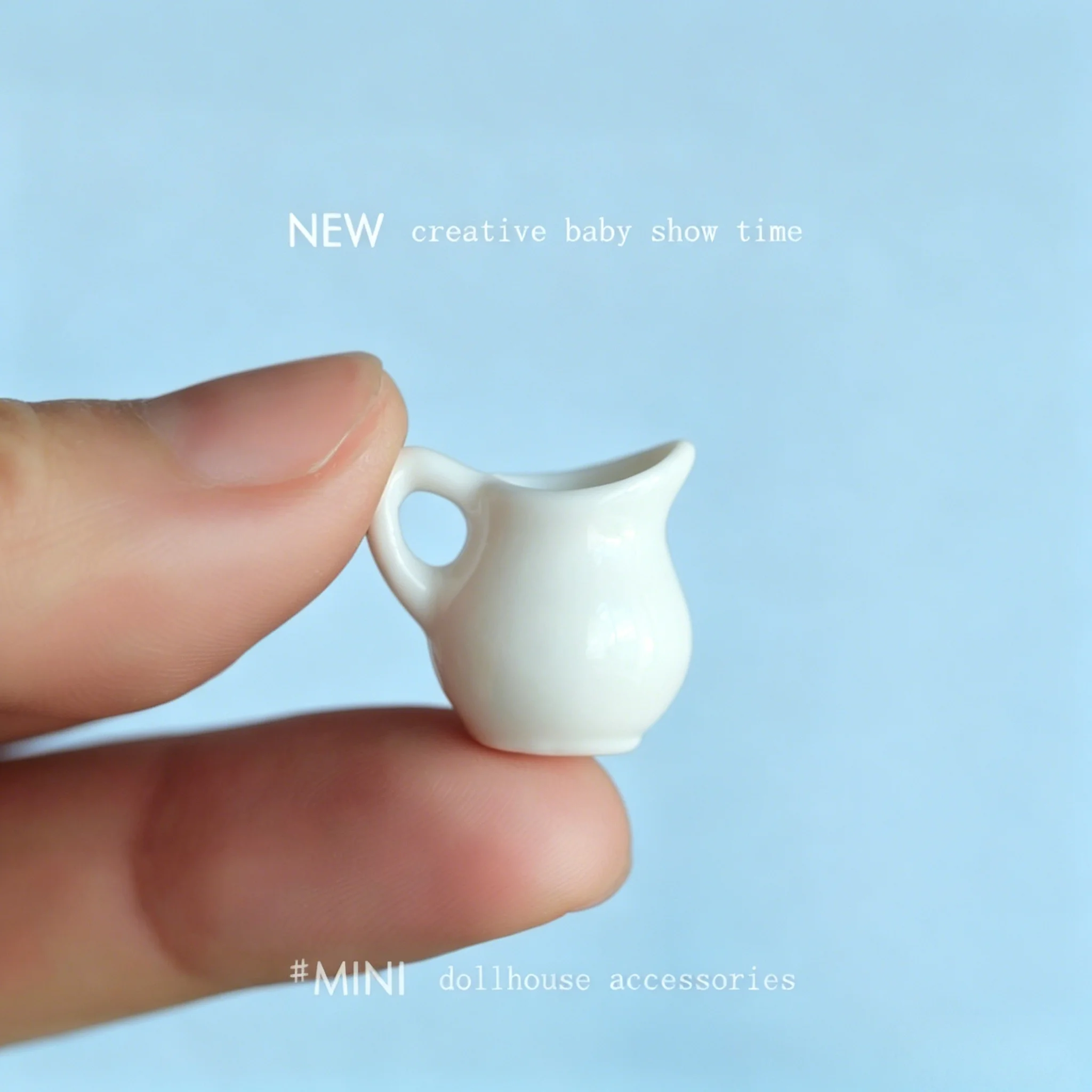 Modèle miniature de scène de jeu alimentaire à l'échelle 1:12, accessoire pour maison de poupée, mini pot à lait, vase en porcelaine blanche