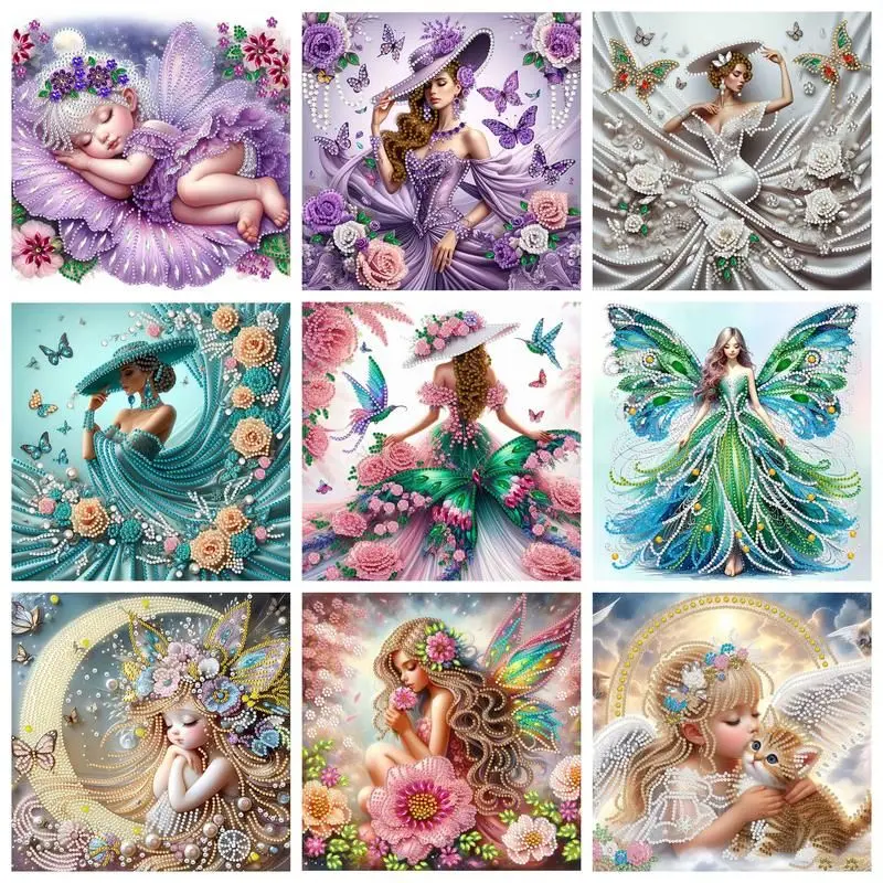 

CHENISTORY 5D DIY Special Shape Diamond Painting Butterfly Girl Diamond Embroidery Rhinestone Picture New Arrival Home Decor