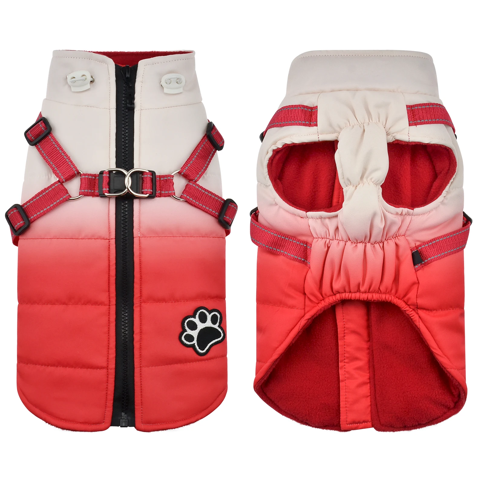 Giacca impermeabile per cani da compagnia con imbracatura abbigliamento invernale riflettente per cani di piccola taglia cappotto Chihuahua Bulldog francese abiti