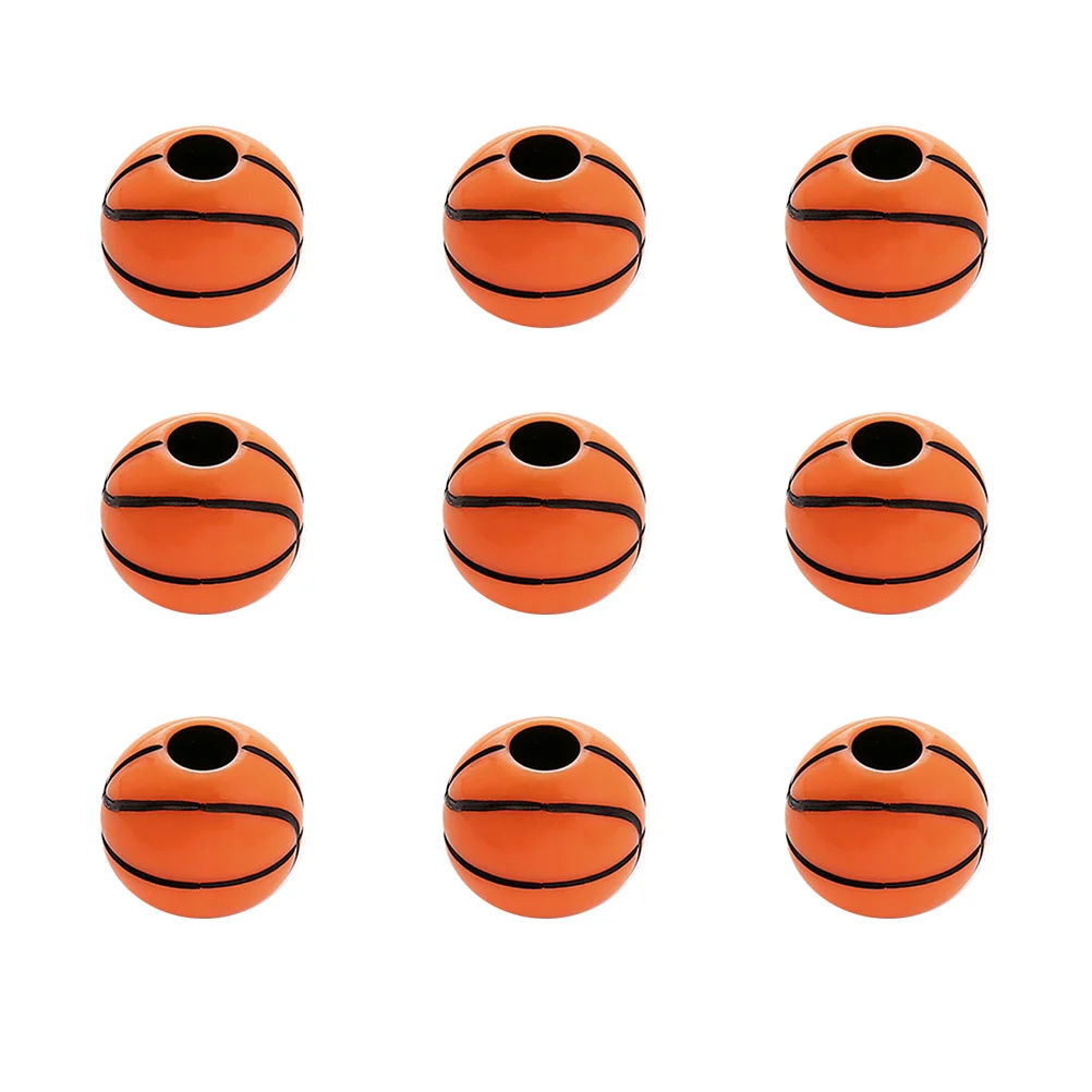 50pcs Acrylic Basketball Shape Beads DIY Ball Beaded Accessories Gift for Bracelet Necklace Jewelry Decor (Orange)