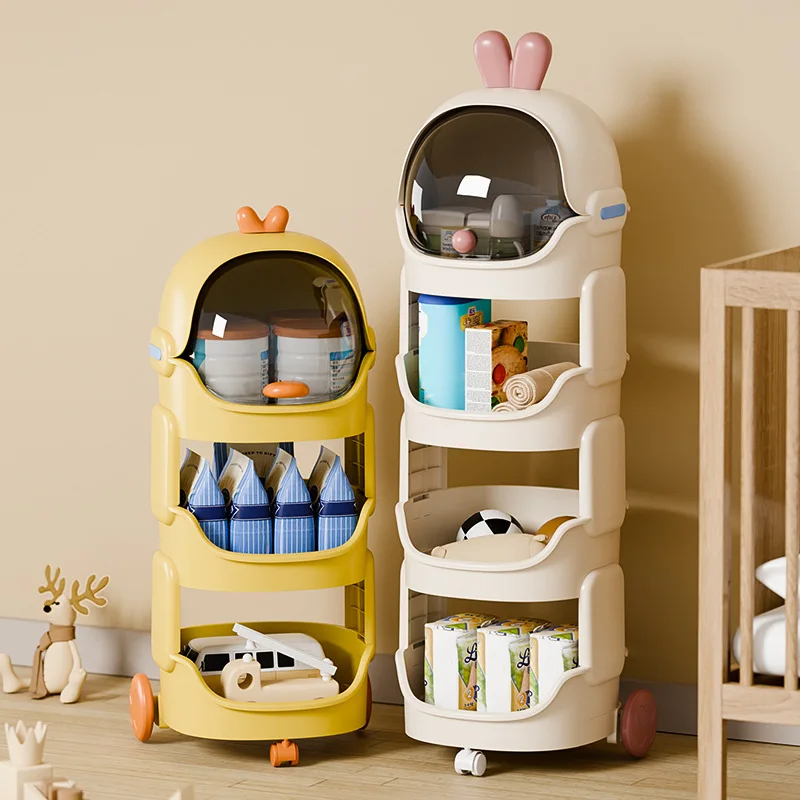 

Shelf, multi-layer storage rack, cute cartoon bedside shelf, children's toy finishing shelf, living room floor ornament